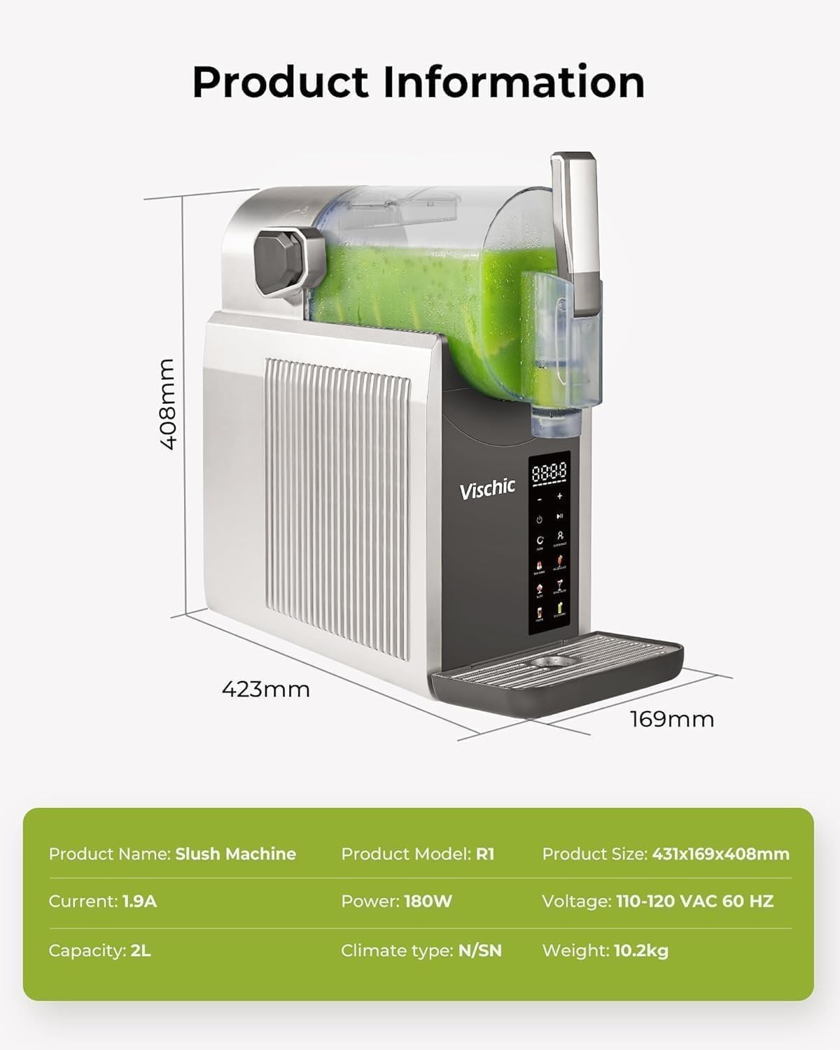 Slushy for Home Use with 7 Preset Programs & Auto Cleaning Function, Frozen D...