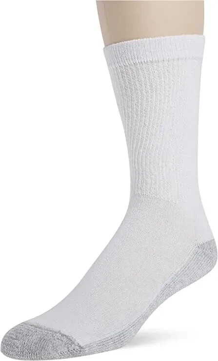 Fruit of the Loom Brand New Men's 6 Pack Crew White Socks Shoe Size: 6-12