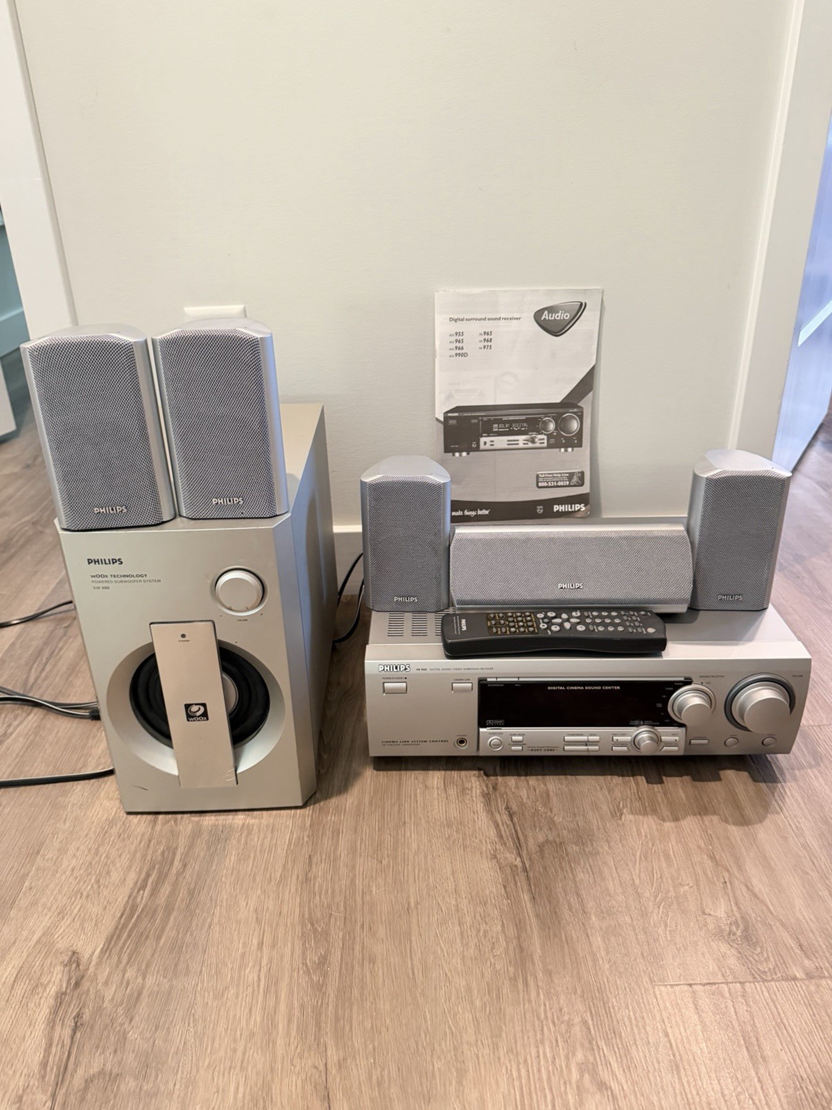 Philips Audio Surround Receiver FR 968 w Speakers Tested! Needs New Speaker Wire