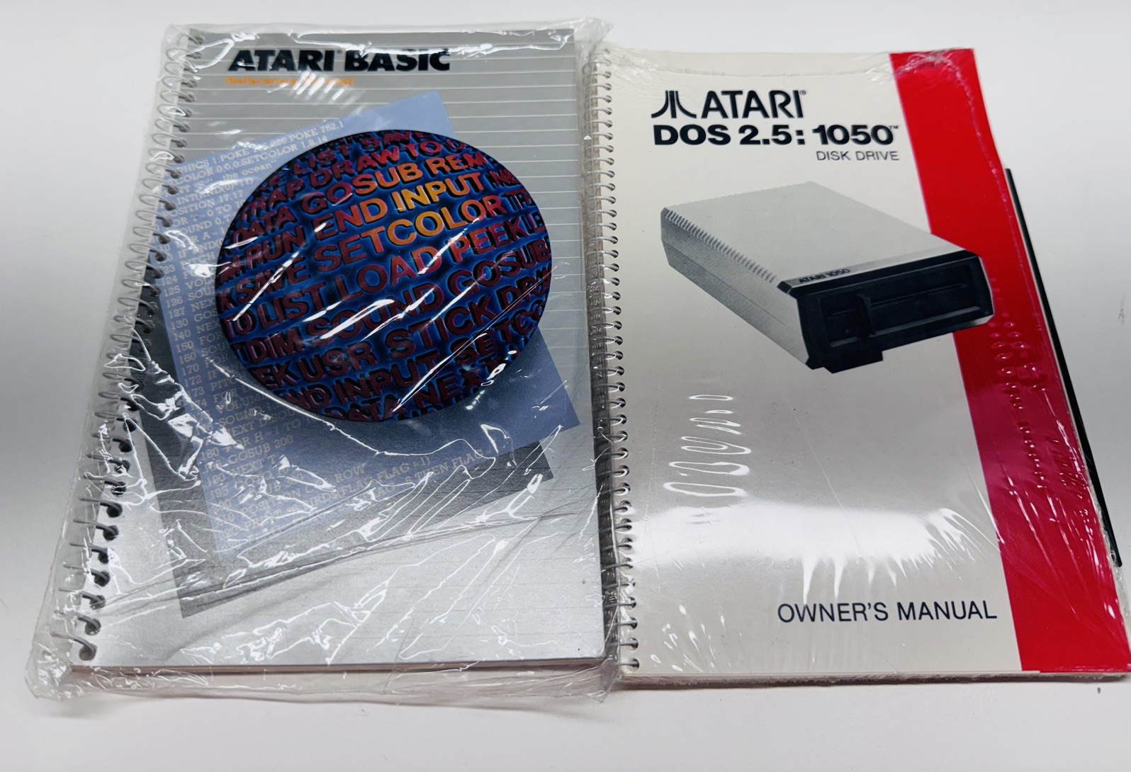 Lot Of 2 Atari Manuals - Atari DOS 2.5: 1050 Disk Drive & Atari Basic Reference
