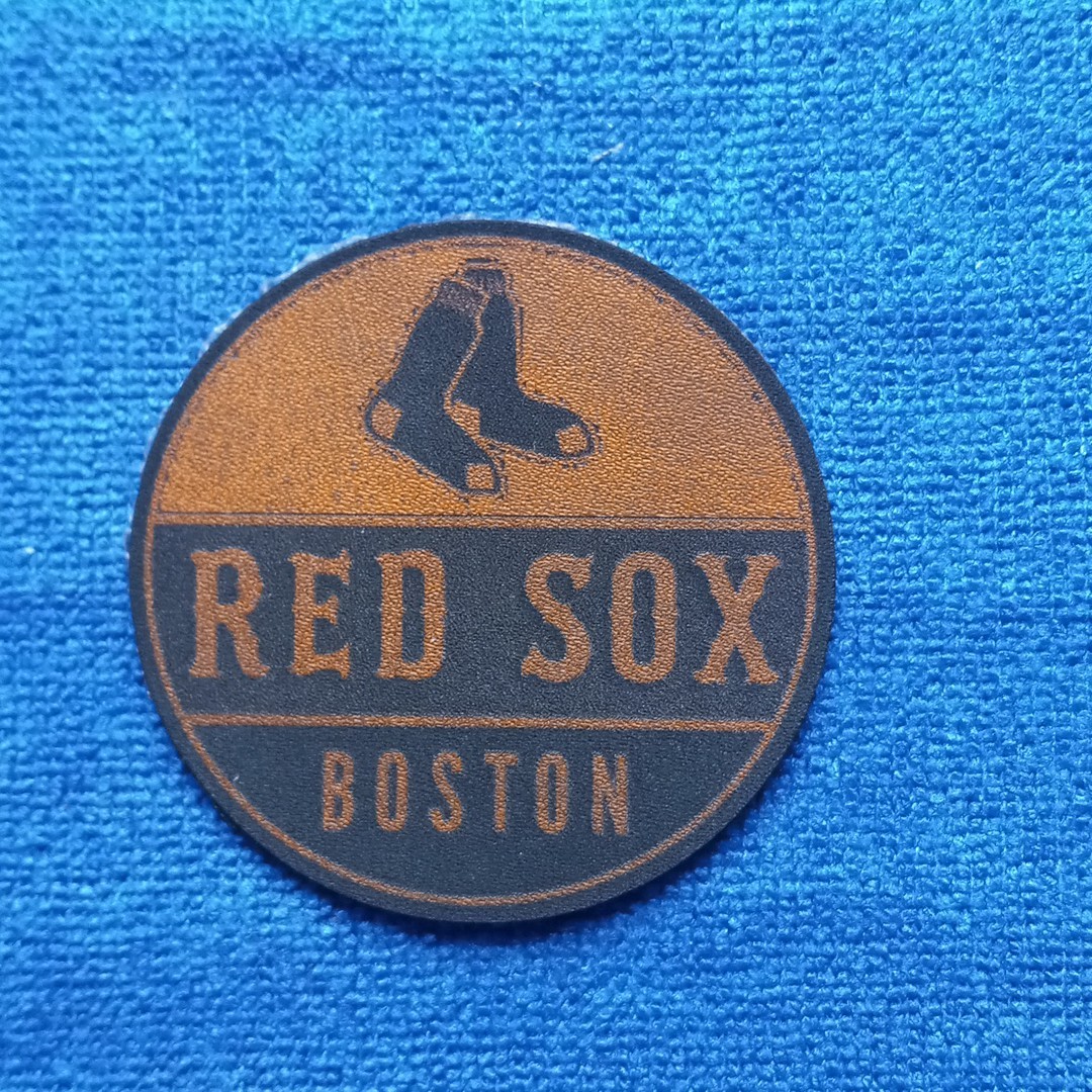 Red Sox Leather Iron on Patch For Hats And Accessories