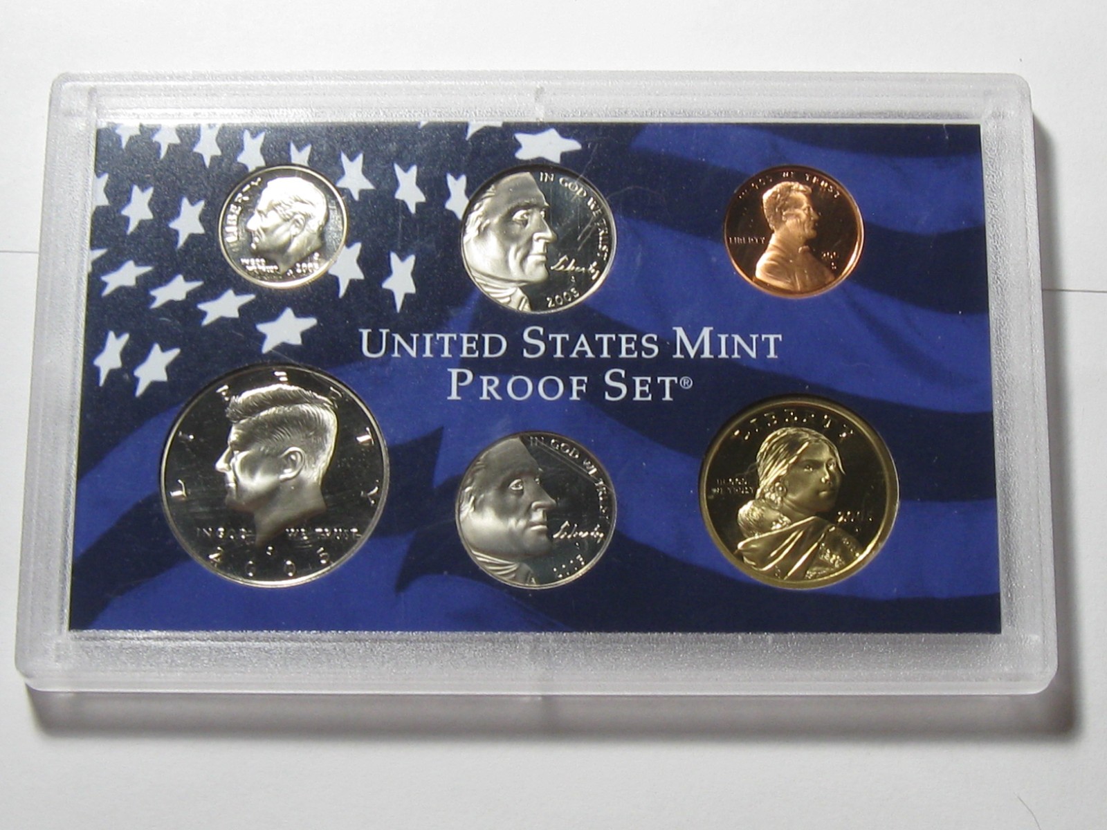 2005-S 6 Coin Proof Set CN-Clad W/Kennedy & Sacagawea - No Box or COA -#11310-15