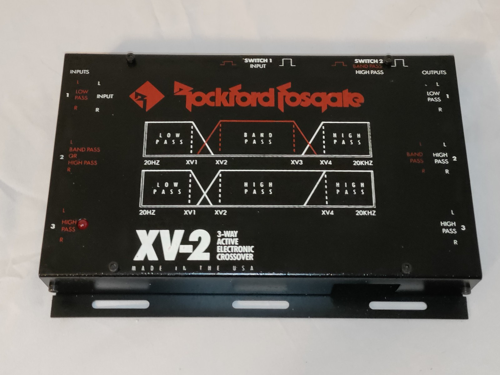 OLD SCHOOL ROCKFORD USA  FOSGATE XV-2 3-WAY ACTIVE ELECTRONIC CROSSOVER XOVER