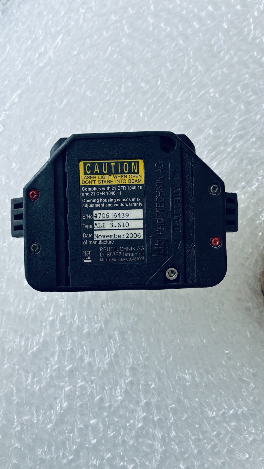PRUFTECHNIK ALI 3.610 Laser Sensor Head for ROTALIGN Shaft Alignment System