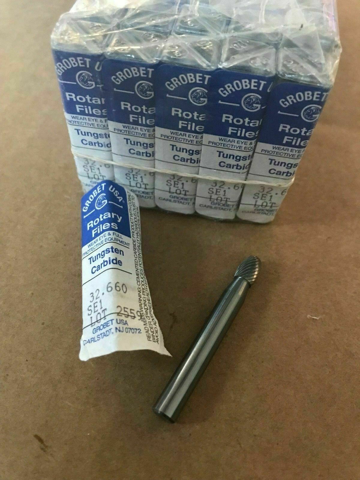 5x NEW GROBET Tungsten Carbide Rotary File Burr Oval Shape Single 1/4" SE1