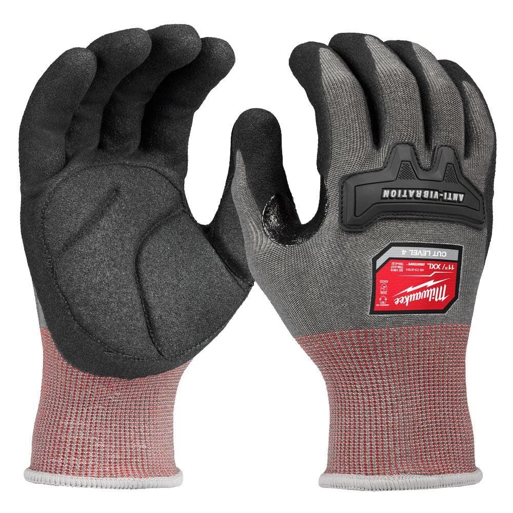 Milwaukee Anti-Vibration Cut Level 4 High Dexterity Nitrile Dipped Glove, 2X
