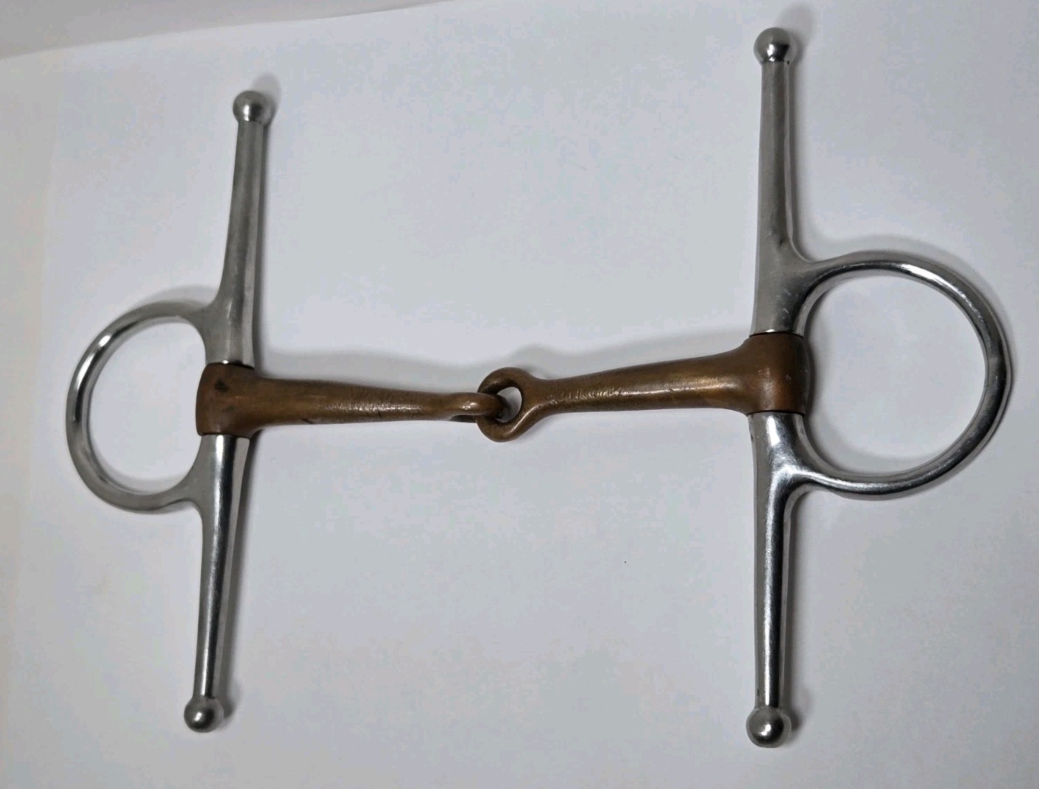 Used Full 6 1/2 Cheek Snaffle Bit Checopper Mouth Bit