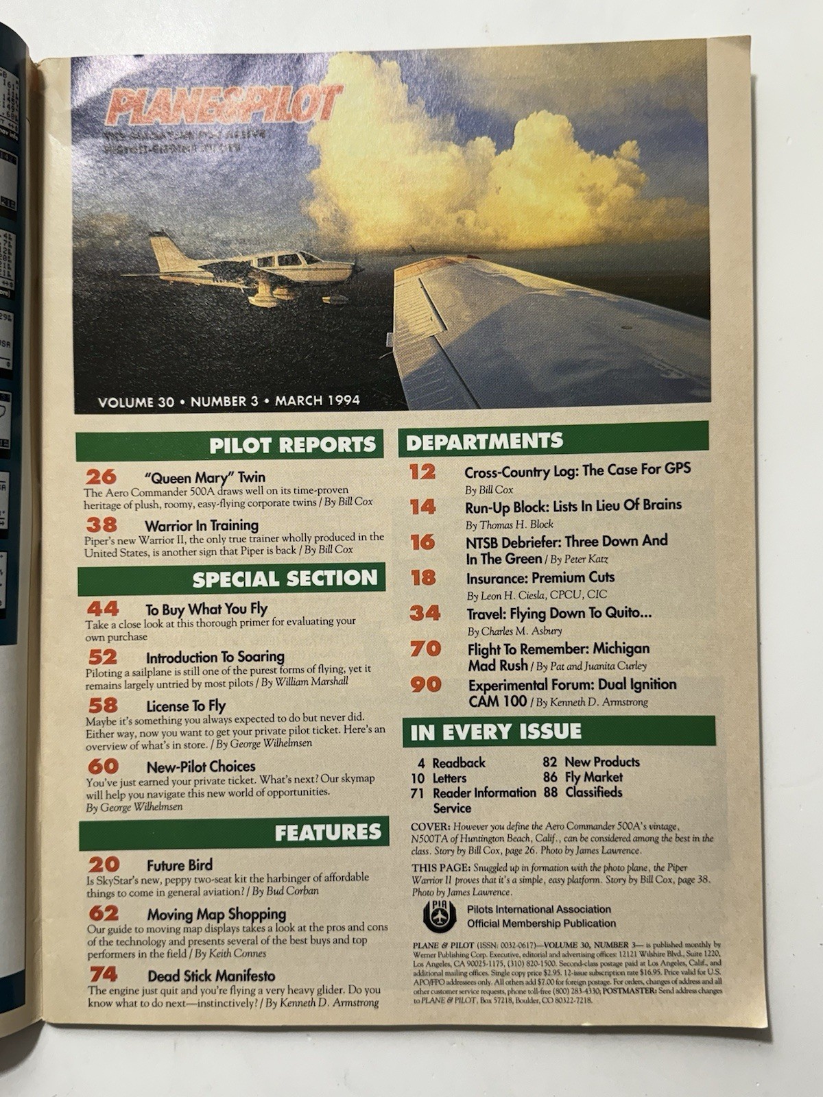 Plane & Pilot Magazine March 1994 First Wings