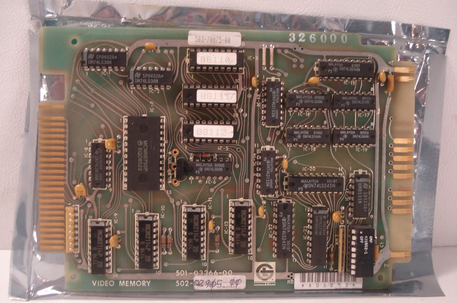 GIDDINGS AND LEWIS 501-03366-00 VIDEO MEMORY 502-02905-00