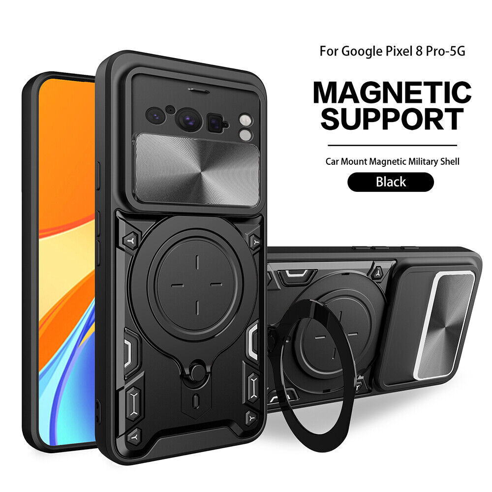 For Google Pixel 9 Pro 8A Rugged Magnetic MagSafe Shockproof Ring Holder Case