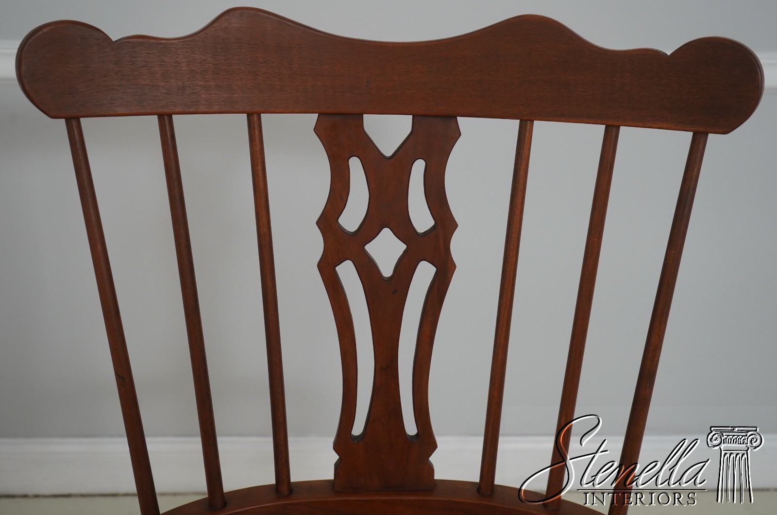 L71863: Set of 6 Solid Cherry Brace Back Windsor Chairs