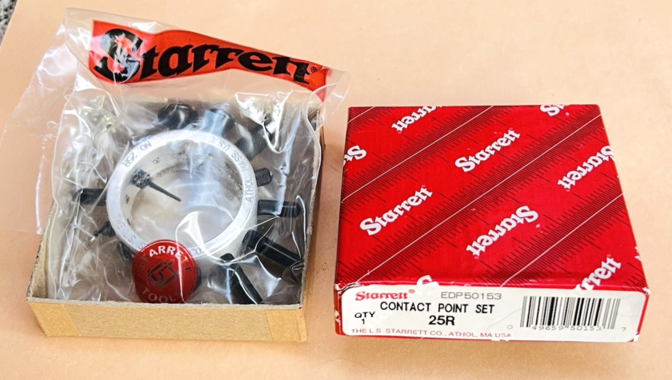 Brand New ! STARRETT No.25R Dial Indicator Contact Point Set.  Made in the USA!
