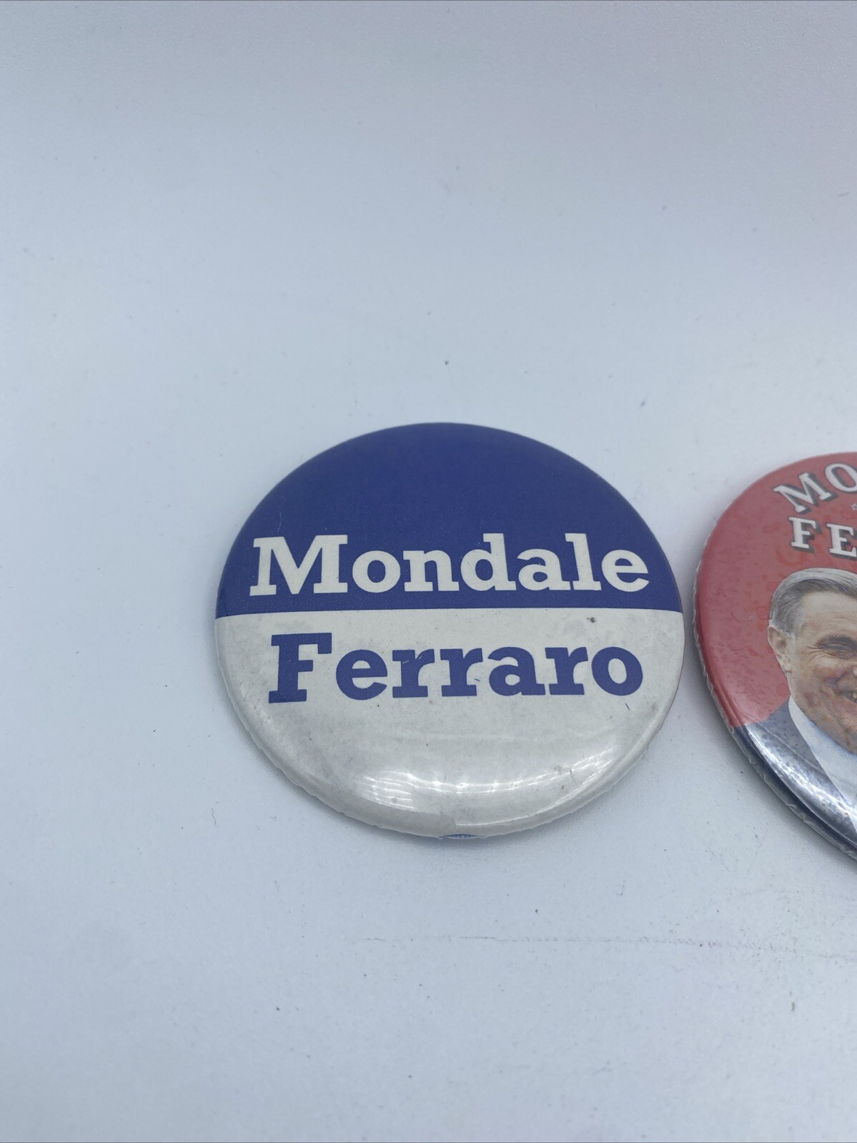 2 Mondale & Ferraro 1984 Political Presidential Campaign buttons Pins