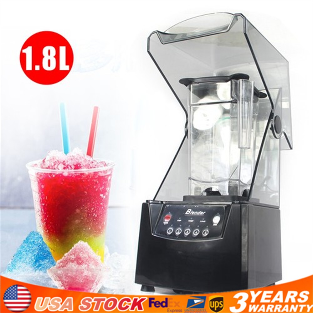 2600W Heavy-duty Commercial Blender With Shield Quiet Sound Enclosure 1.8L 110V
