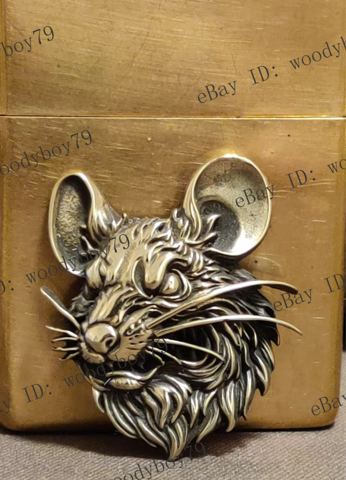 1 pcs Lighter accessories Brass Rat zodiac badge DIY sticker