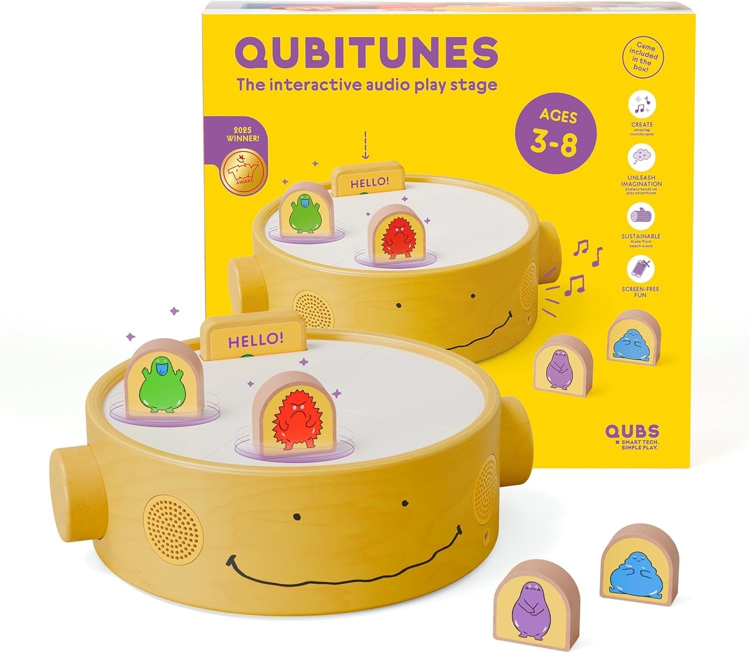 QUBS Starter Set – Interactive Audio and Music Player for Kids | Screen-Free Gam