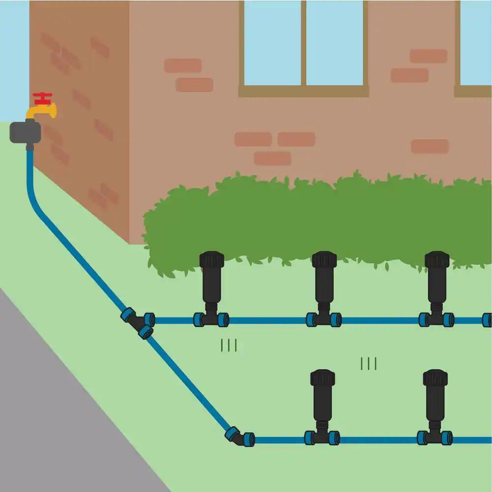 2-zone in ground sprinkler system hose faucet timer easy adjust area coverage