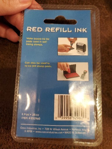 COSCO 2000PLUS® Self-Inking Refill Ink, Red, 0.9 oz. Bottle 039956329606