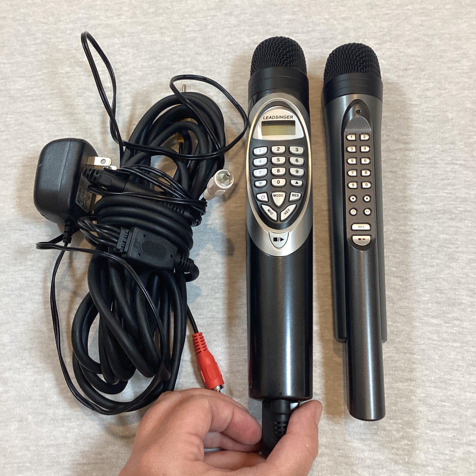 LeadSinger LS-3700W & LS-3222 Karaoke Microphone Set With Adapter
