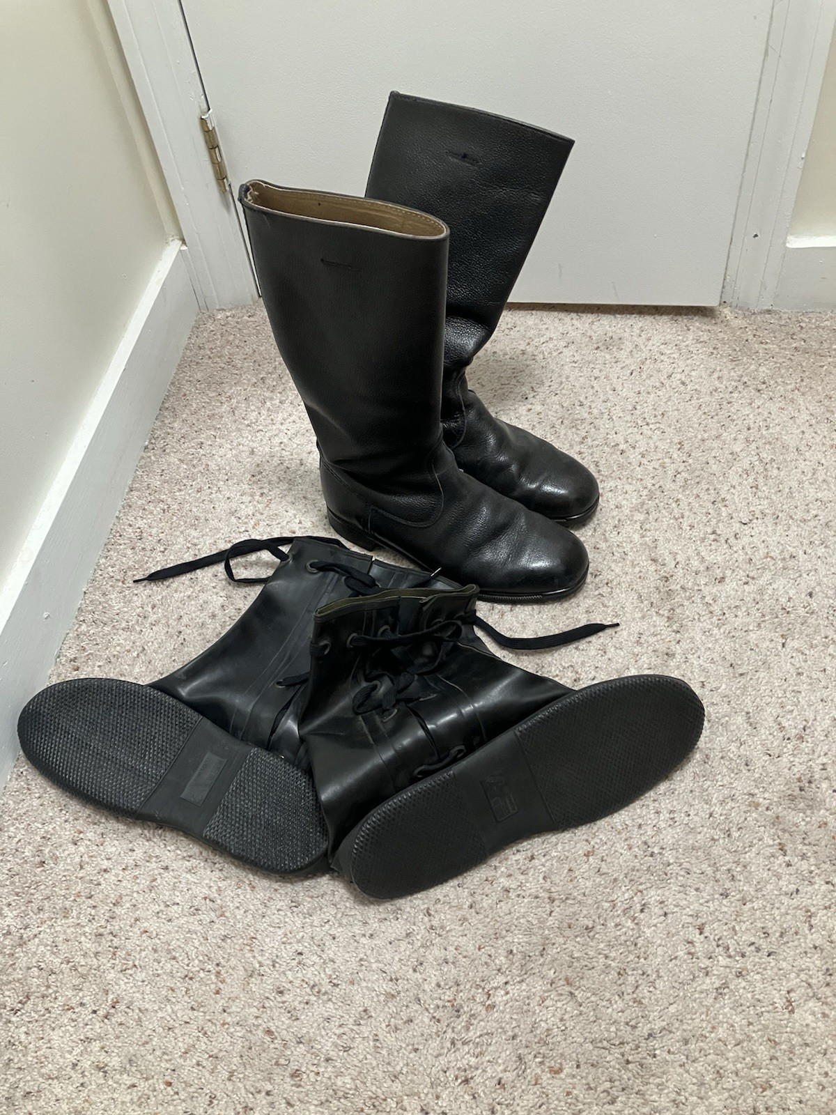 Original East German Vintage Leather Boots-Size 28.5-EXCELLENT CONDITION