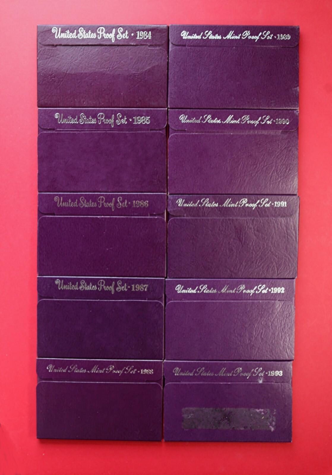 1984-1993 S US MINT PROOF SET'S Clad, 10 Total Sets In Lot-See Details