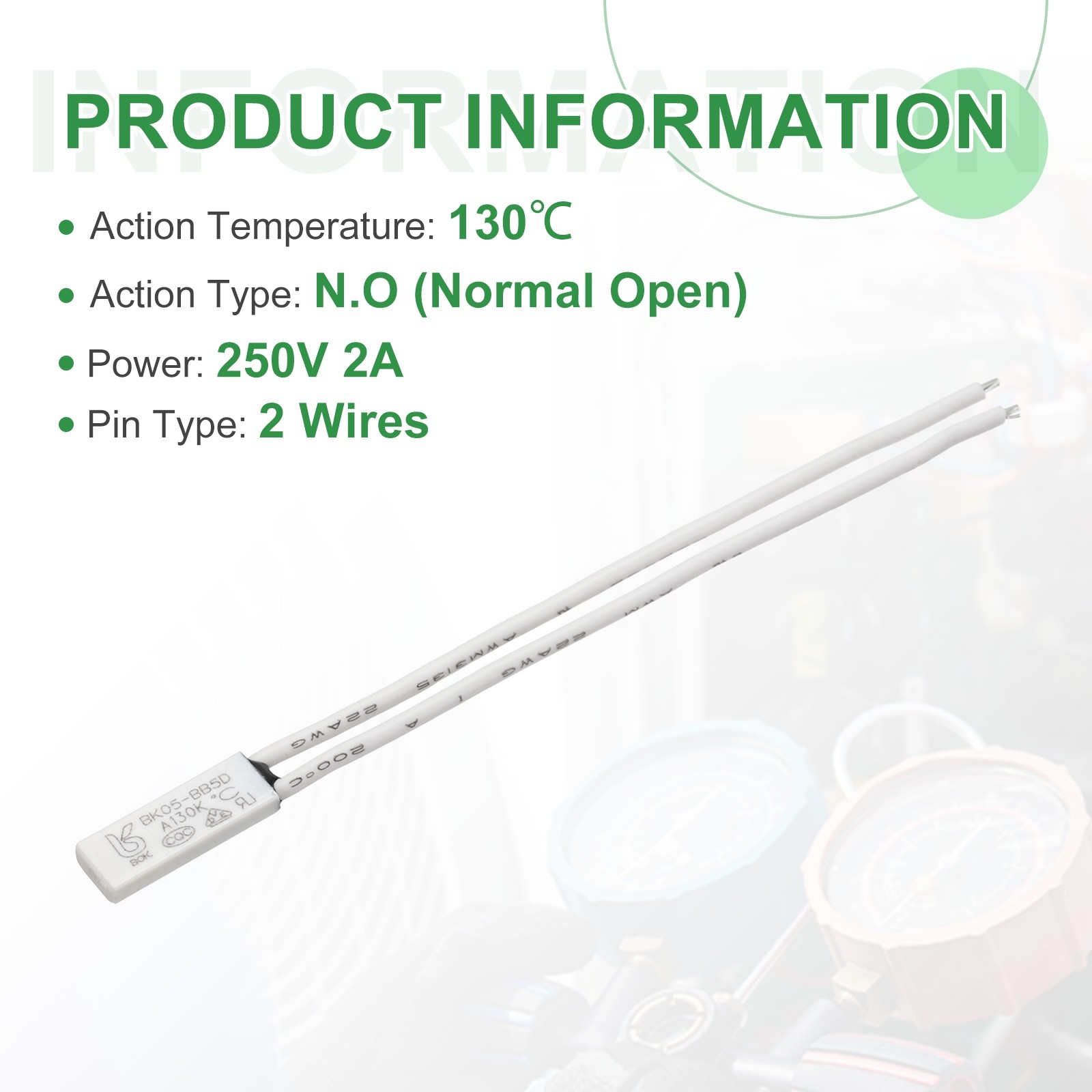 5Pcs KSD9700 Thermostat, 130C N.O 2A Bimetal Normally Open Thermal Protector