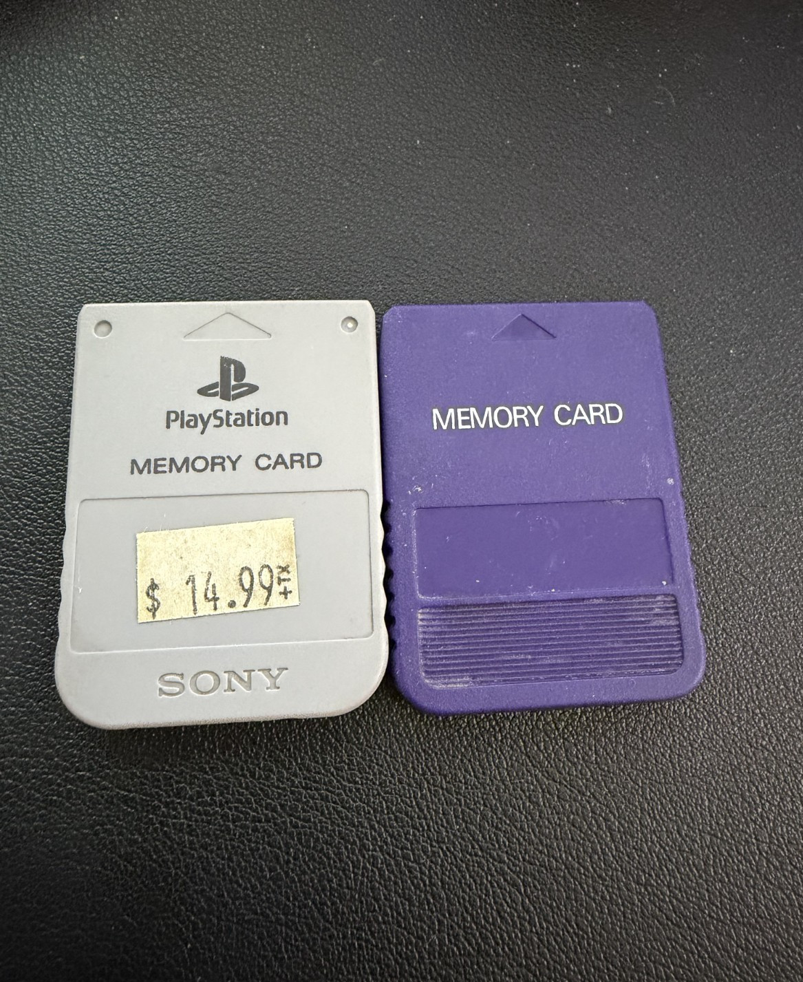 Sony PlayStation PS1 Memory Card Lot Official Sony Gray + Purple Memory Card