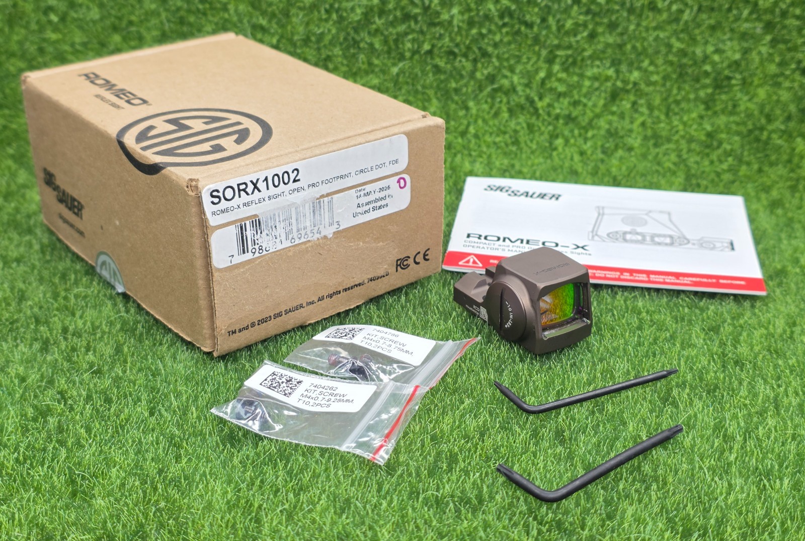 Sig Sauer #SORX1002 ROMEO-X Pro 24mm 2 MOA/32 MOA Reticle Red Dot Sight, FDE
