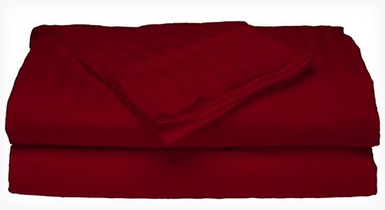 2 PACK:Deluxe Hotel , 300 Thread Count 100% Cotton Sateen Sheet Set Dobby Stripe