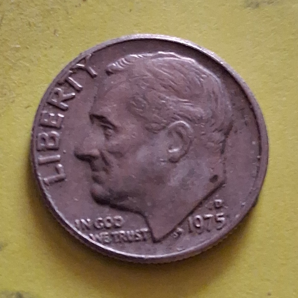 1975 Roosevelt Dime 10C Philadelphia Business Strike Copper KM#195