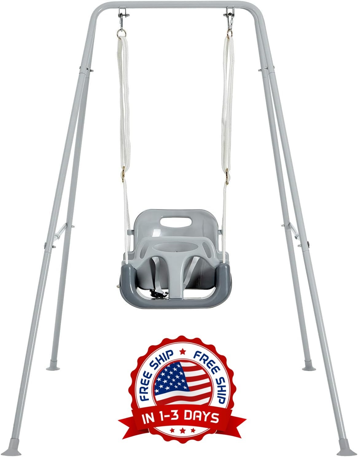 Columpio 3 en 1 para bebés con soporte de metal plegable para niños pequeños NEW
