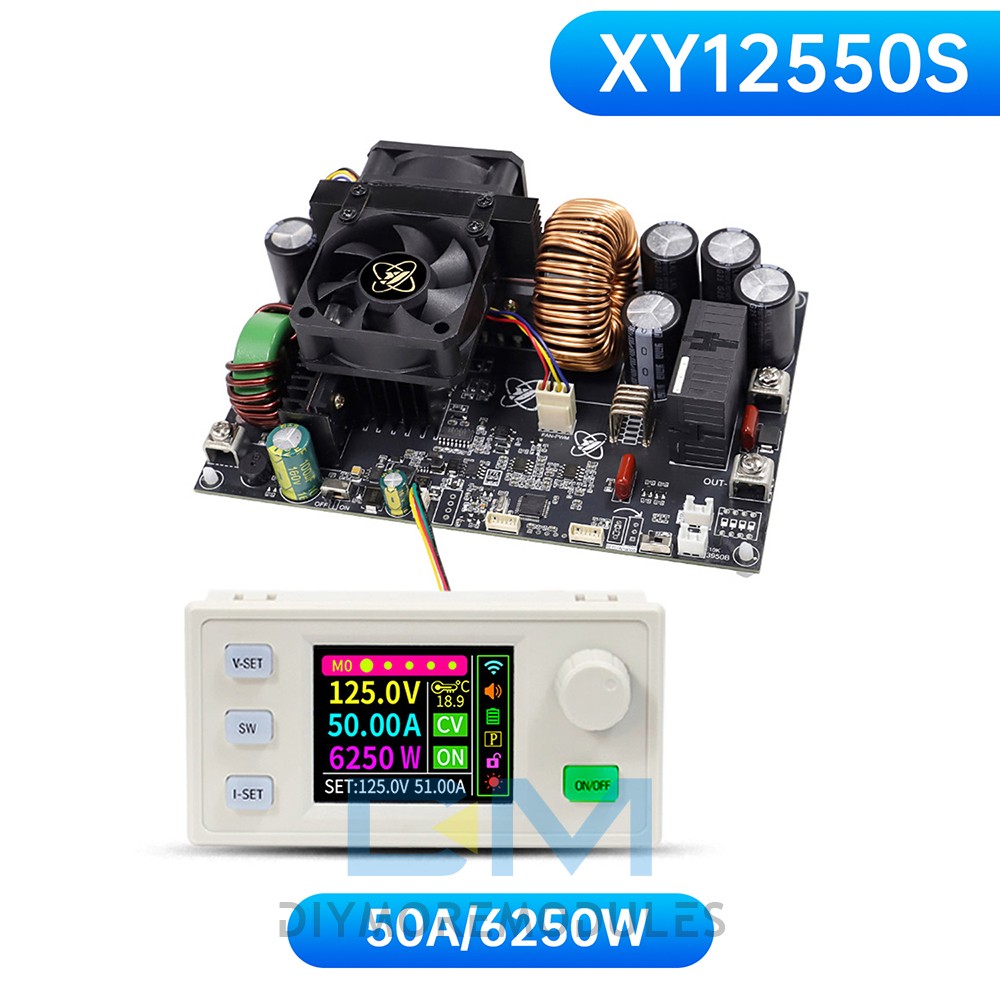 DC 0-120V 0-50A 6250W CNC DC Step down Buck Converter Power Supply Module +Meter