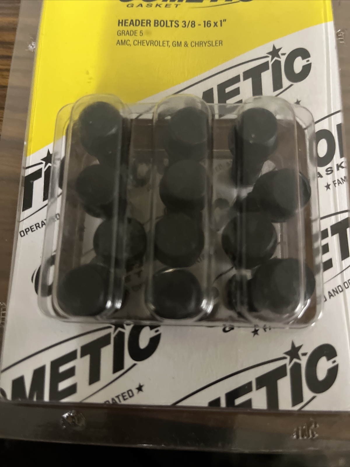 Cometic Gasket CF1012 Thread Header Bolt Kit 3/8-16x1'' Hex Head - Black Oxide
