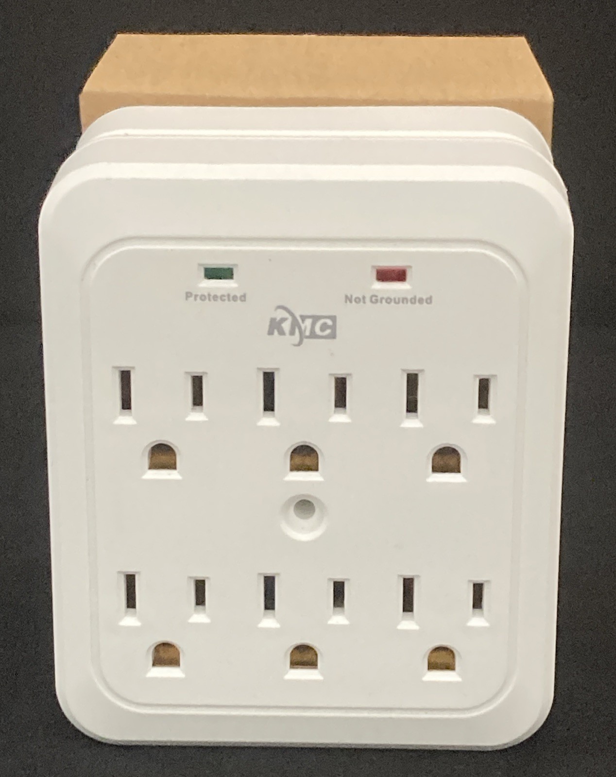 6-Outlet White PlugIn Surge Protector Multi Plug Wall Adapter KMC 2-Pack 30620WB