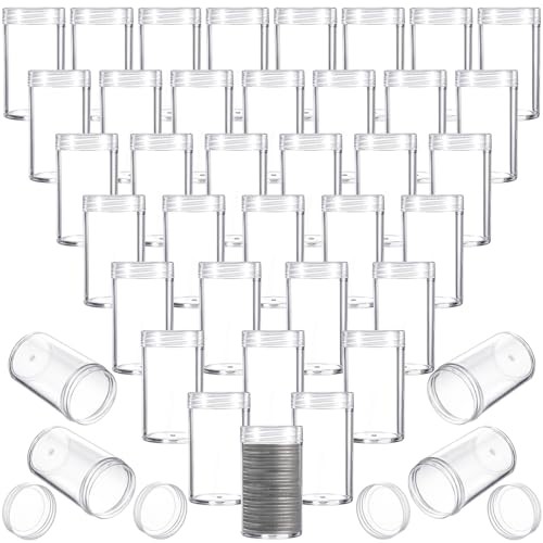 40 Pcs Half Dollar Coin Tube Coin Storage Tube Quarter Holder Clear Coin Penny