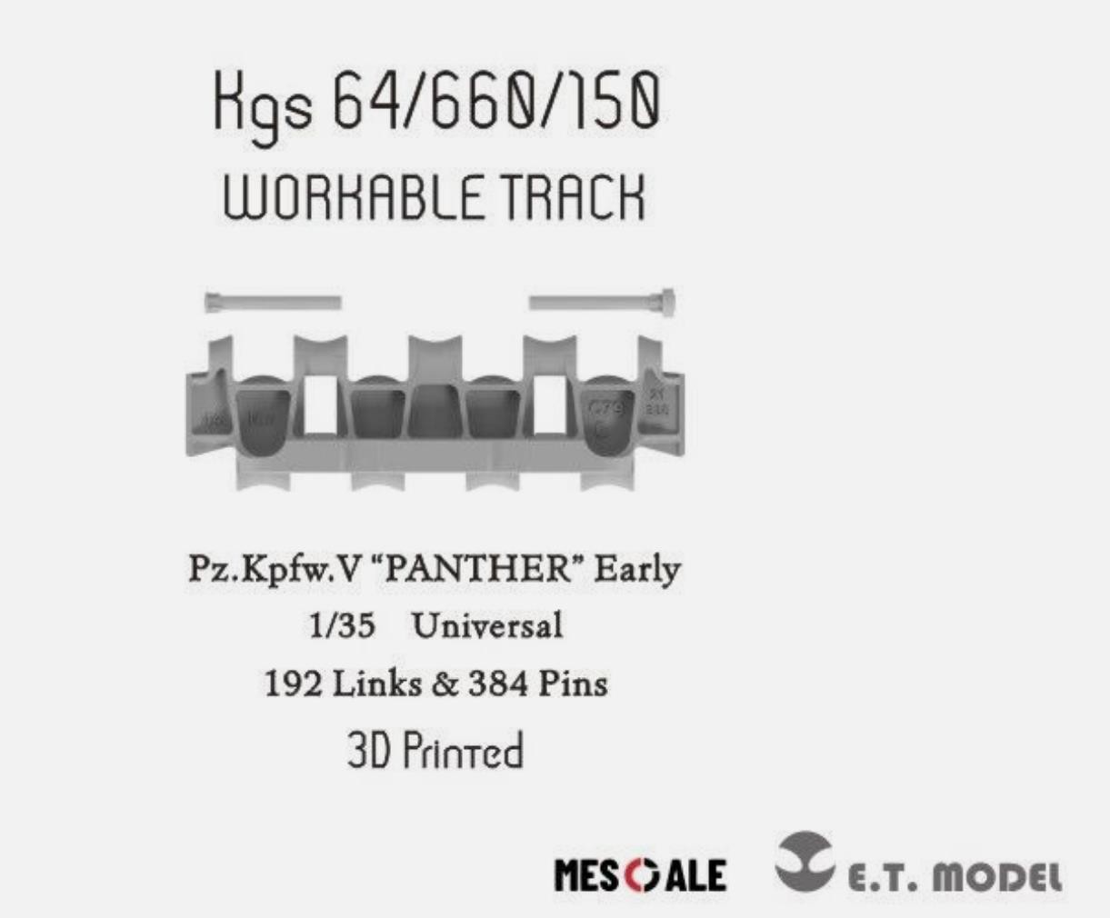 ET Model  P35-002 1/35 WWII German Pz.Kpfw.V "PANTHER" Early Workable Track