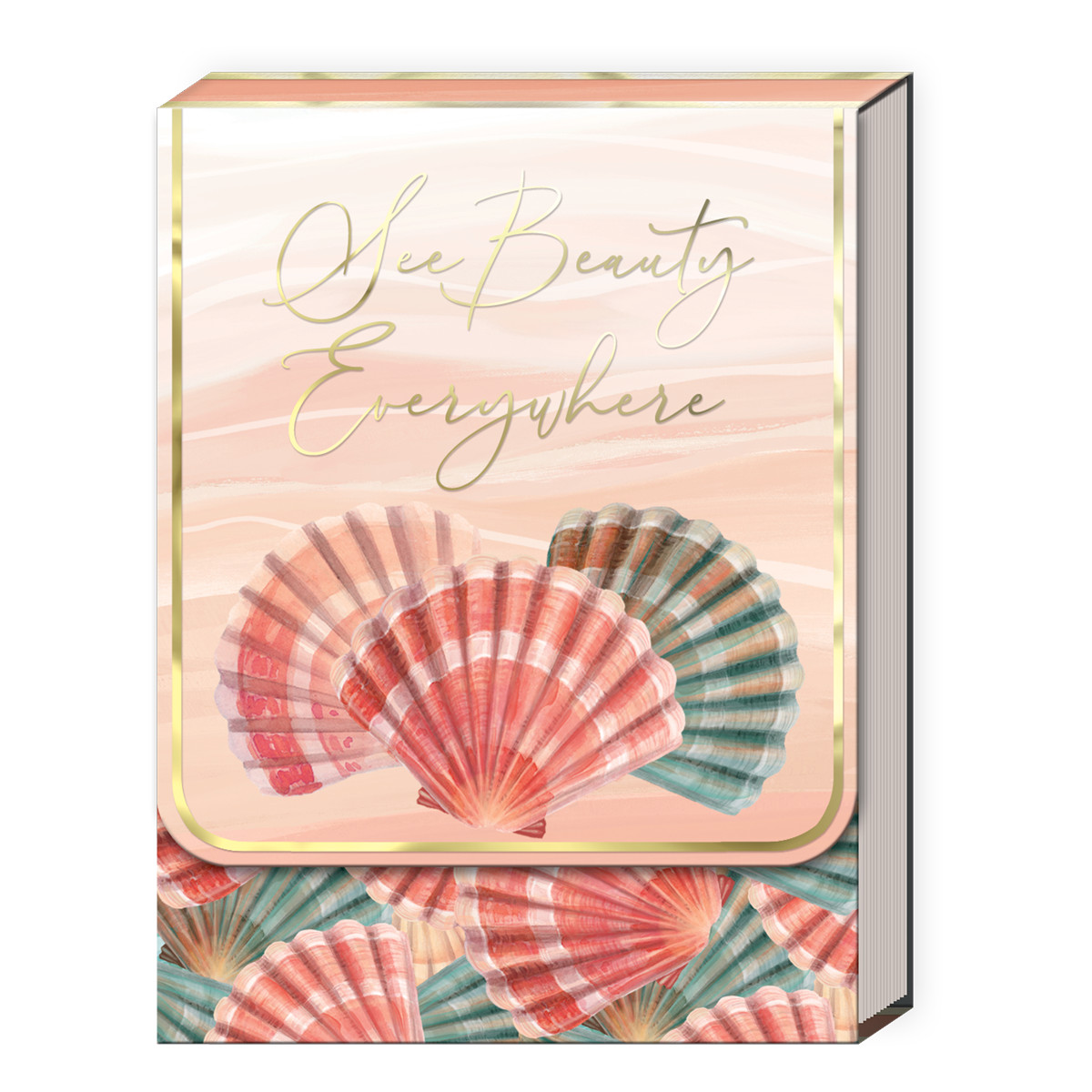 Punch Studio Fan Seashells Ocean Beach Pocket Notepad 3" x 4" 75 Printed Sheets