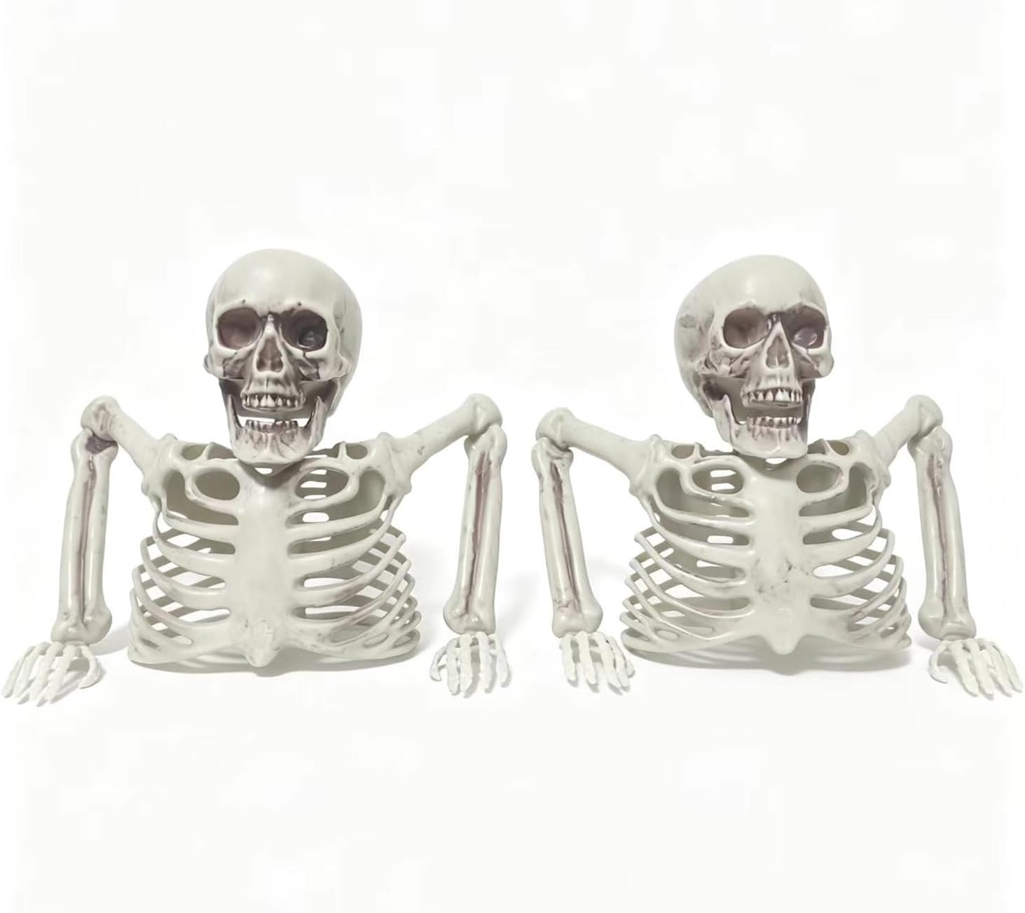 Halloween Half Body Skeleton Decoration, 2 Packs 9.45 X 8.66" Realistic Plastic