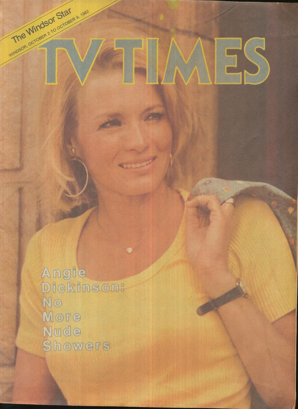 THE WINDSOR STAR TV TIMES 1982 OCT. 2-9 ANGIE DICKINSON (FAIR/GOOD CONDITION)