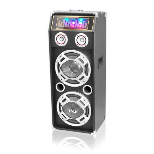 Pyle PSUFM1035A 1000 W Disco Powered Two-Way Bluetooth Speaker w/ DJ Lights