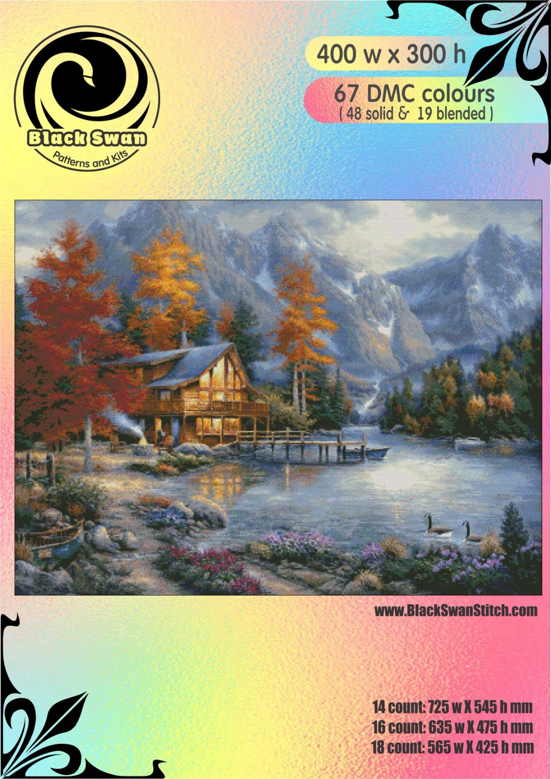Space for reflection 1322 - Chart Counted Cross Stitch Pattern Needlework craft