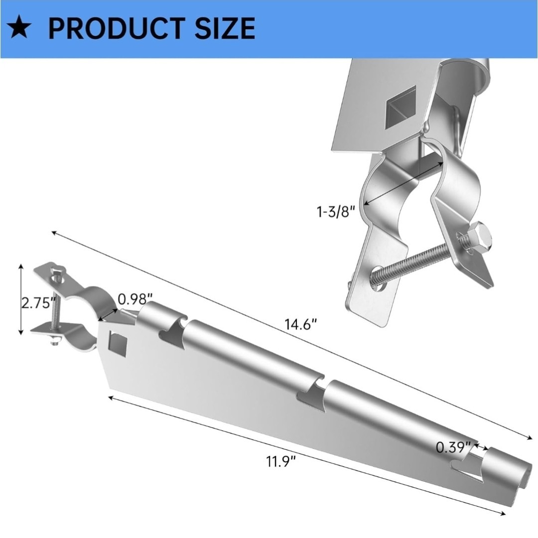 10 Pack Galvanized Steel Chain Link Fence Brackets for Barbed Wire Top Rail
