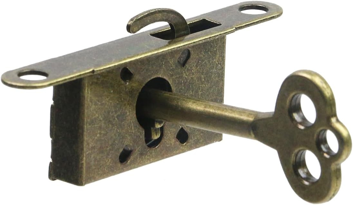 Bronze Mini Box Locks Full Mortise Decorative Antique Locks Jewelry Box Lock Rep