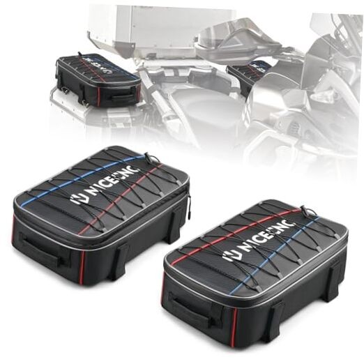 Motorcycle Side Top Case Bag 20L Expandable, Black-Side Top Case Bag