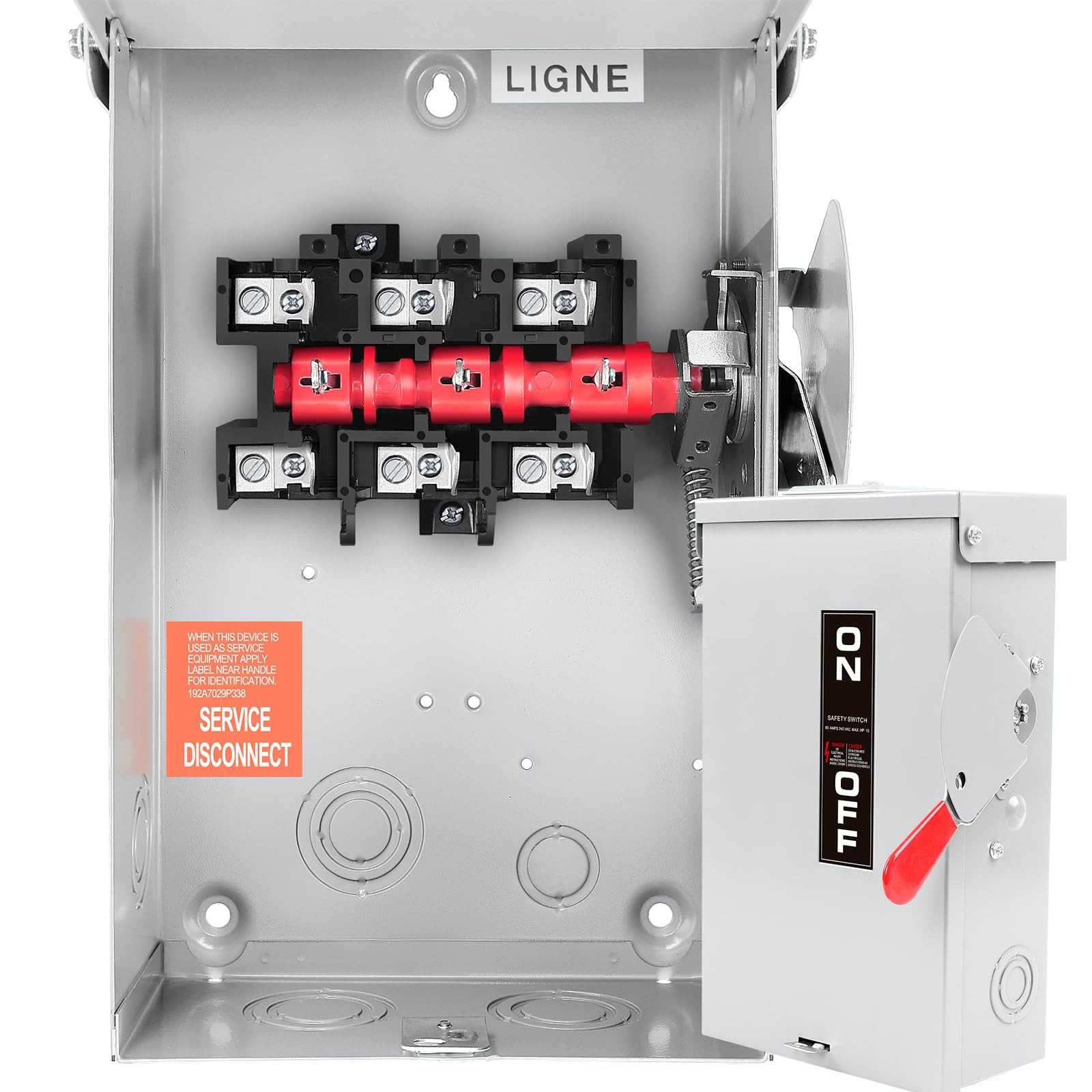 Disconnect Switch 60 Amp 3 Pole NEMA 3R Indoor&Outdoor 10-Year Warranty