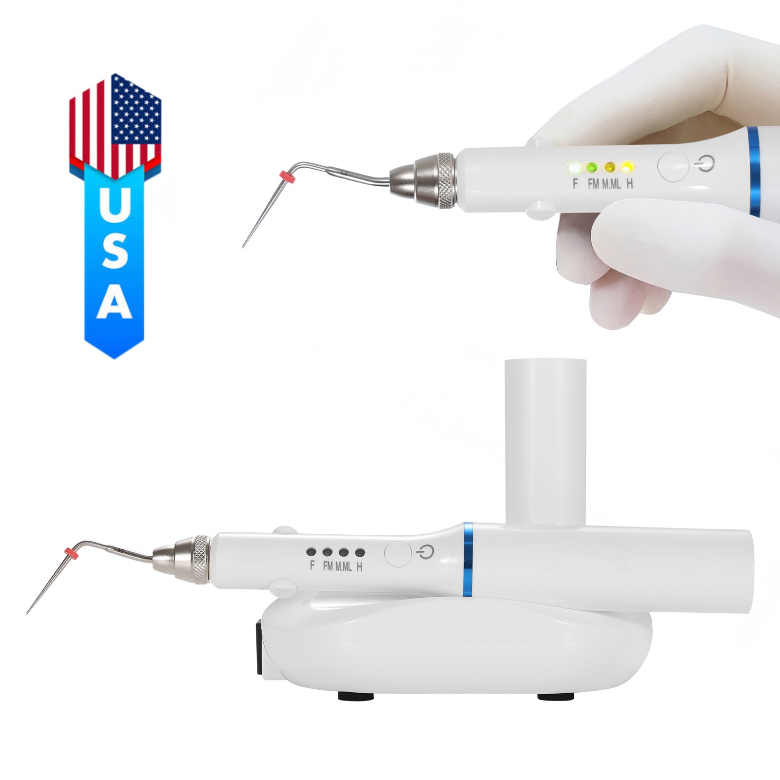 Dental Gutta Percha Obturation Pen 2S Heating Double Charging w/ 4 Endo Tips