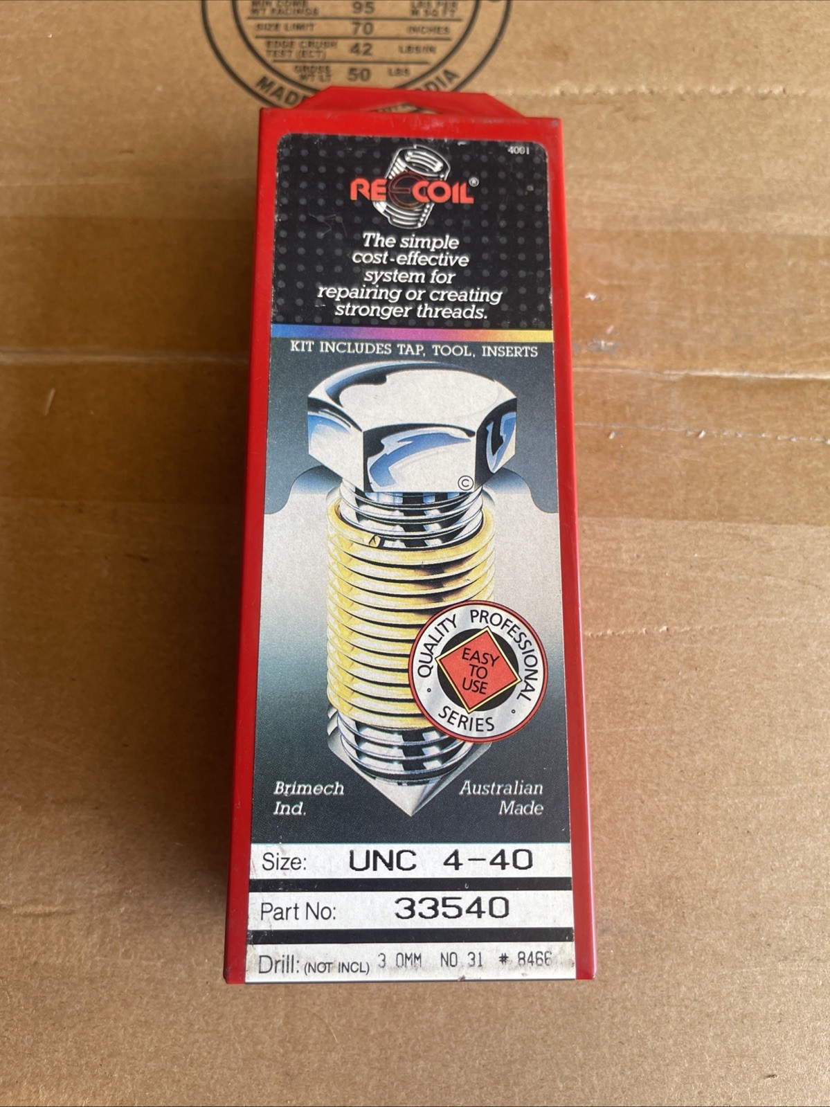 Recoil Thread Repair Kit Size : UNC 4-40 Part #33540