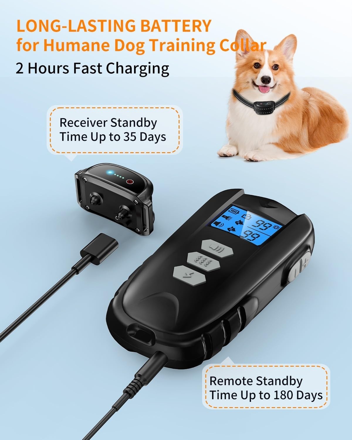 Rechargeable Dog Shock Collar with Remote – 2000FT Range, Waterproof, 4 Training