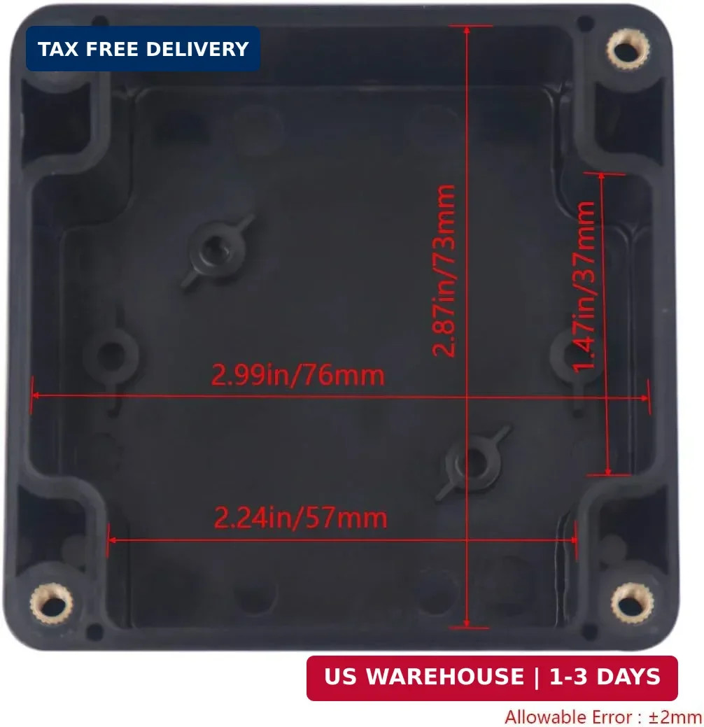2 Pack Project Box IP65 Waterproof Junction Box ABS Plastic Black Electrical Box