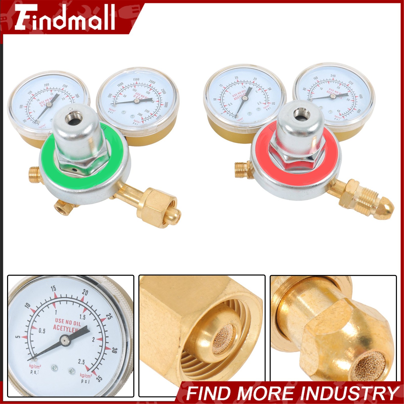 Acetylene Oxygen Gas Welding Regulator Pressure Gauge Fit Solid Brass Set